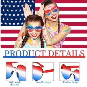 Accessories | Red White And Blue Heart Sunglasses | Poshmark display picture 1